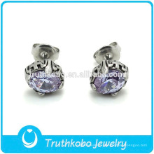 TKB-E0070 boucles d&#39;oreilles en pierre naturelle violette de bonne qualité